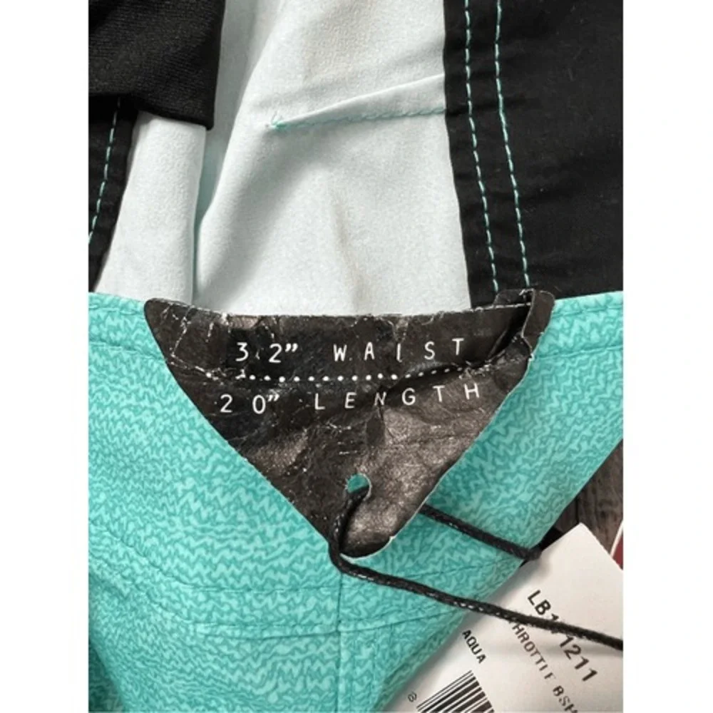 Lost Since 91 or 93 Throttle Bermuda Short Aqua Casual Swim Trunks 32 Retail $45